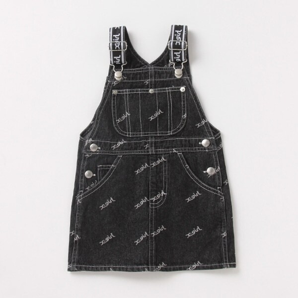 ロゴ総柄サロペットスカート