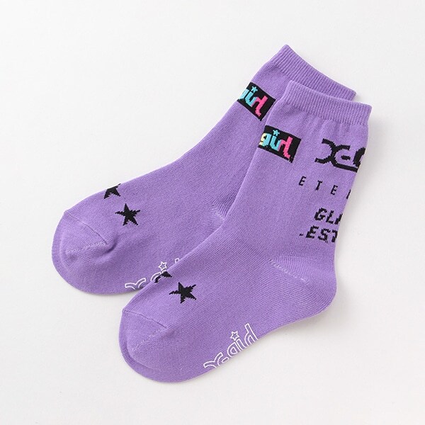 グラデーションボックスロゴクルーソックス