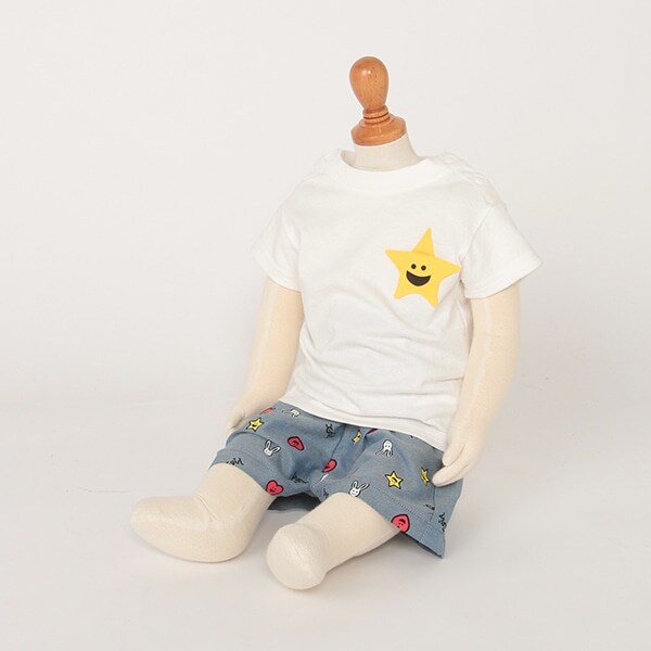 キラッキーポケットTシャツ×総柄ショートパンツセット