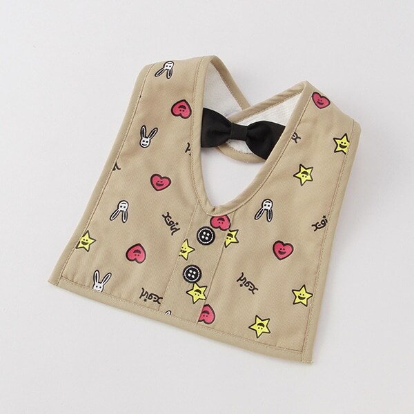 裏ボア リボンつき総柄スクエアスタイ