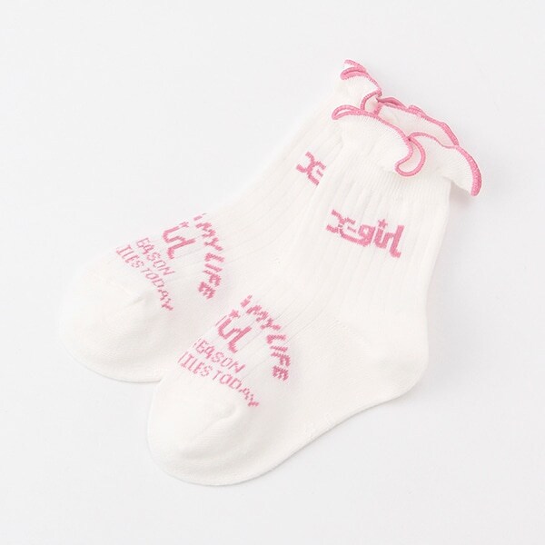 メロウフリルロゴクルーソックス