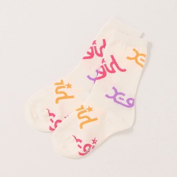 【WEB限定】ロゴ総柄クルーソックス【日本製】