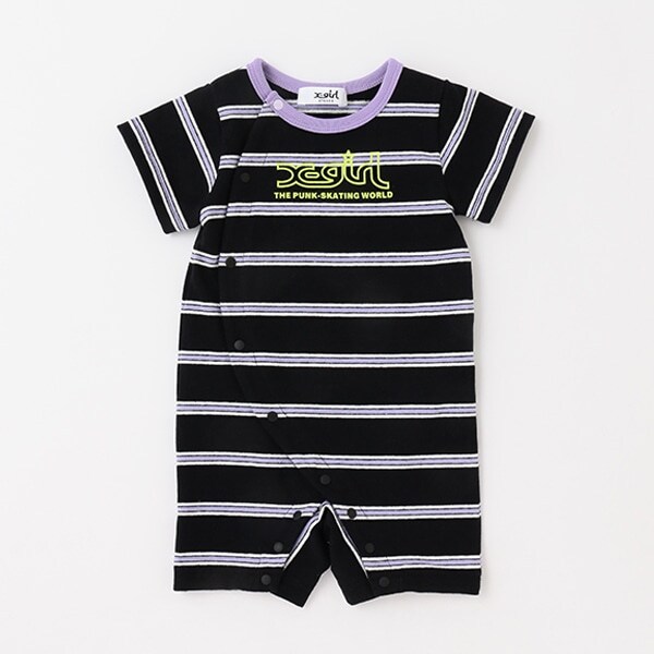 マルチボーダー半袖カバーオール