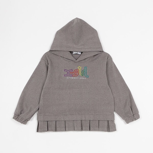 裾プリーツパーカ