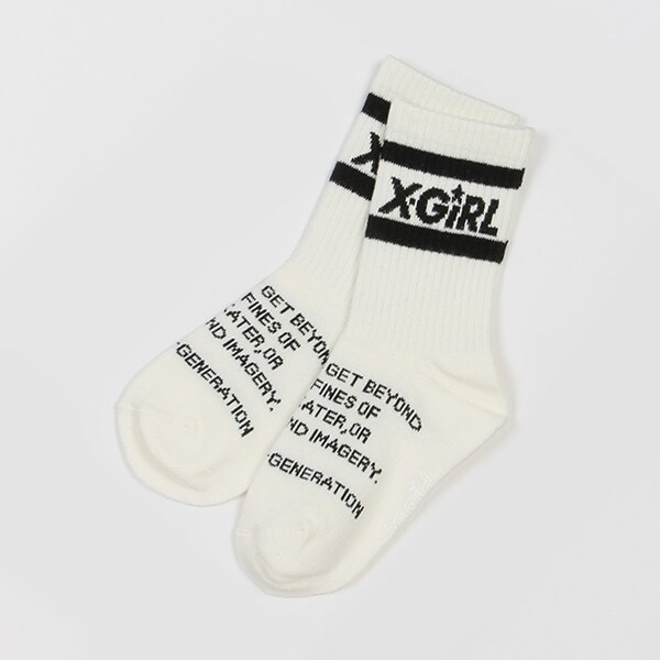 スランテッドロゴラインクルーソックス