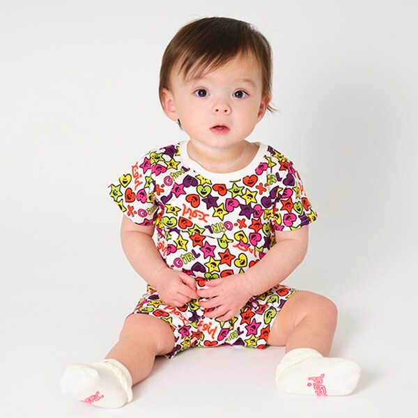 キラッキー総柄ロンパース