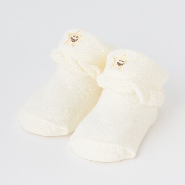 キラッキー刺しゅう新生児ソックス