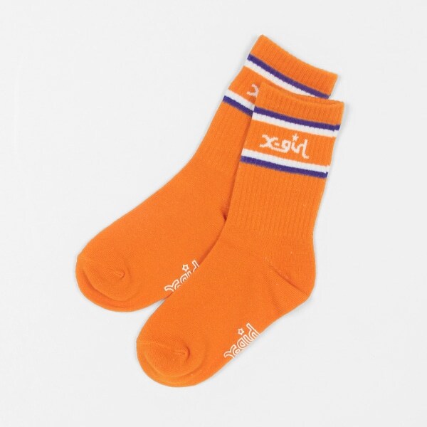 ロゴラインリブクルーソックス