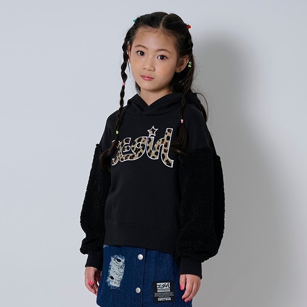 マルチロゴボア袖パーカー