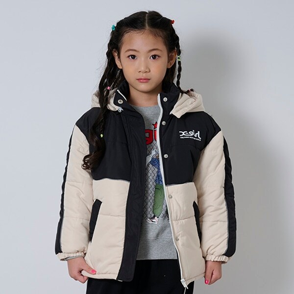 配色中綿ブルゾン