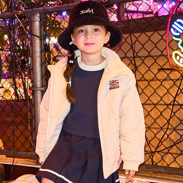 ボア切替&星キルティングリバーシブルブルゾン