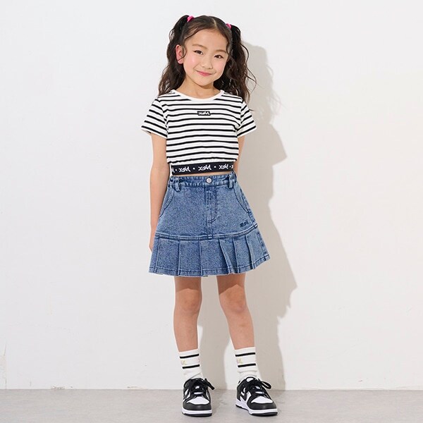 ハートポケットデニムプリーツスカート