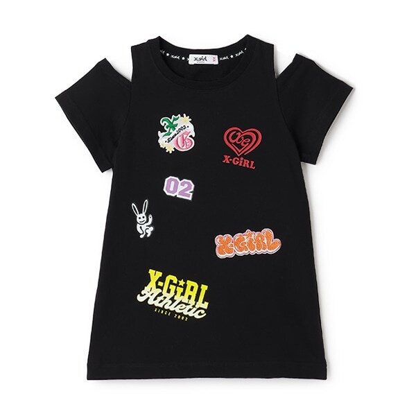 MIXロゴ肩あきTワンピース