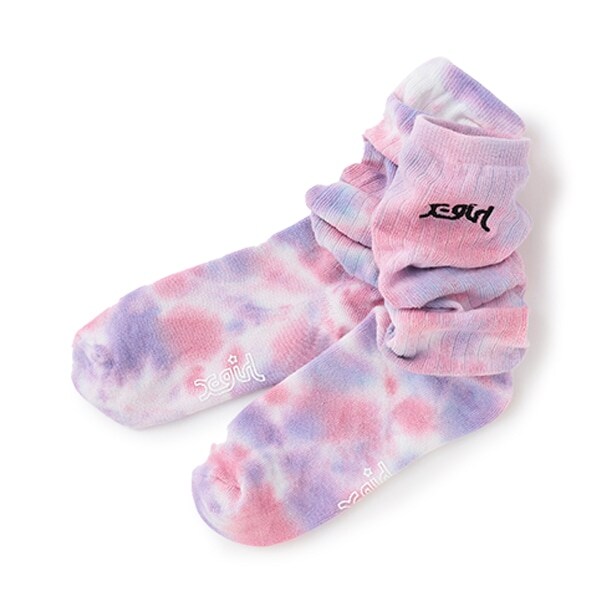 ロゴ刺しゅうタイダイルーズソックス