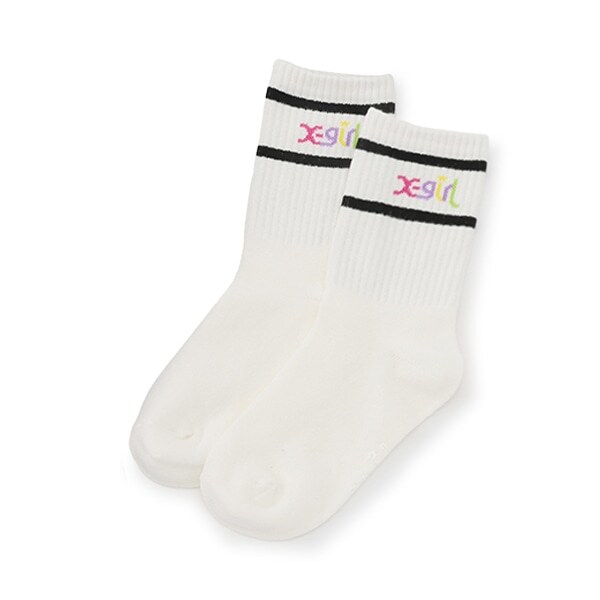 ラインカラフルロゴクルーソックス