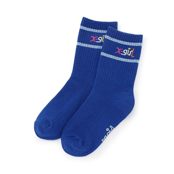 ラインカラフルロゴクルーソックス