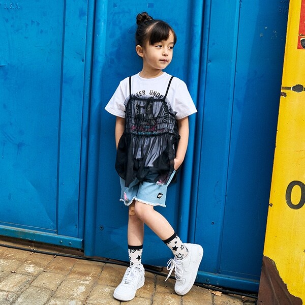 ダメージ加工ショートパンツ