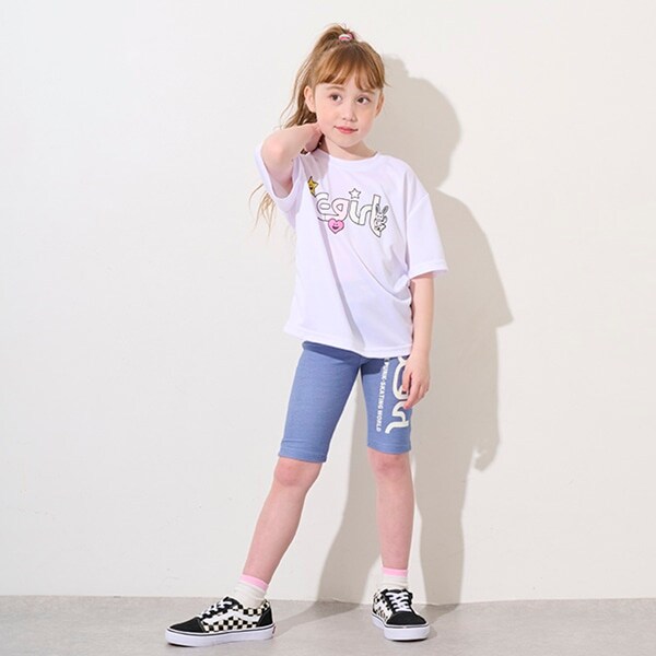 蓄光ロゴ5分丈レギンス