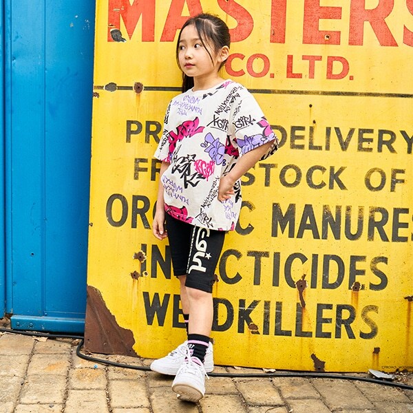 蓄光ロゴ5分丈レギンス