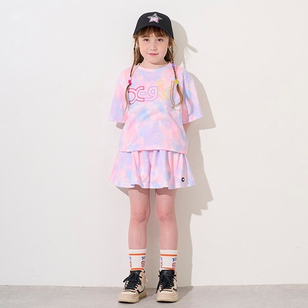 【TBSドラマ フェイクマミー 着用アイテム】ロゴタイダイ半袖T+ショートパンツセット