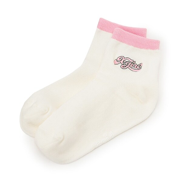 ロゴ刺しゅうメッシュショートソックス