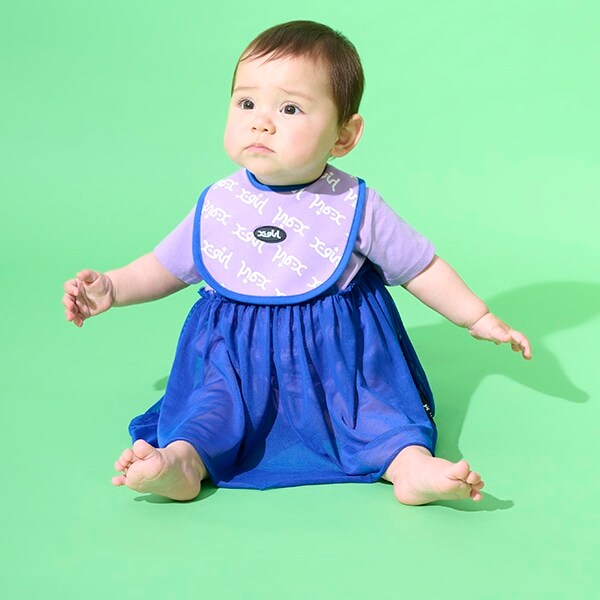 ナンバリングワンピース風半袖ロンパース