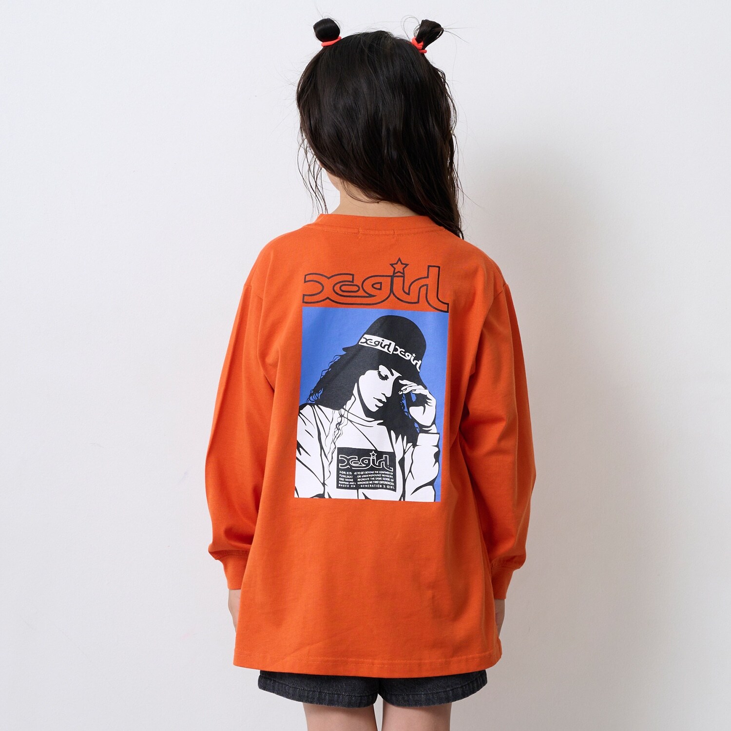 ガールバックプリント長袖Tシャツ