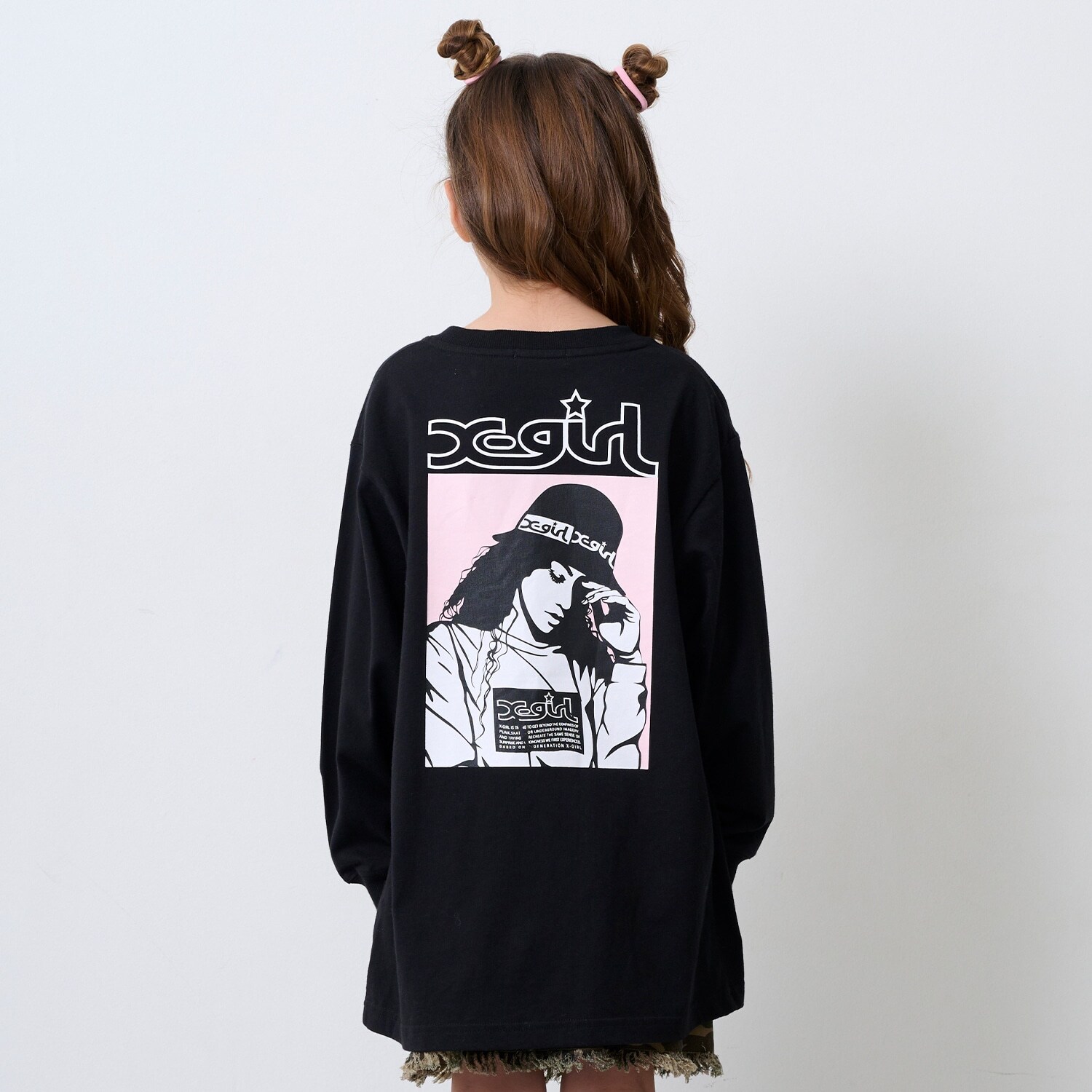 ガールバックプリント長袖Tシャツ