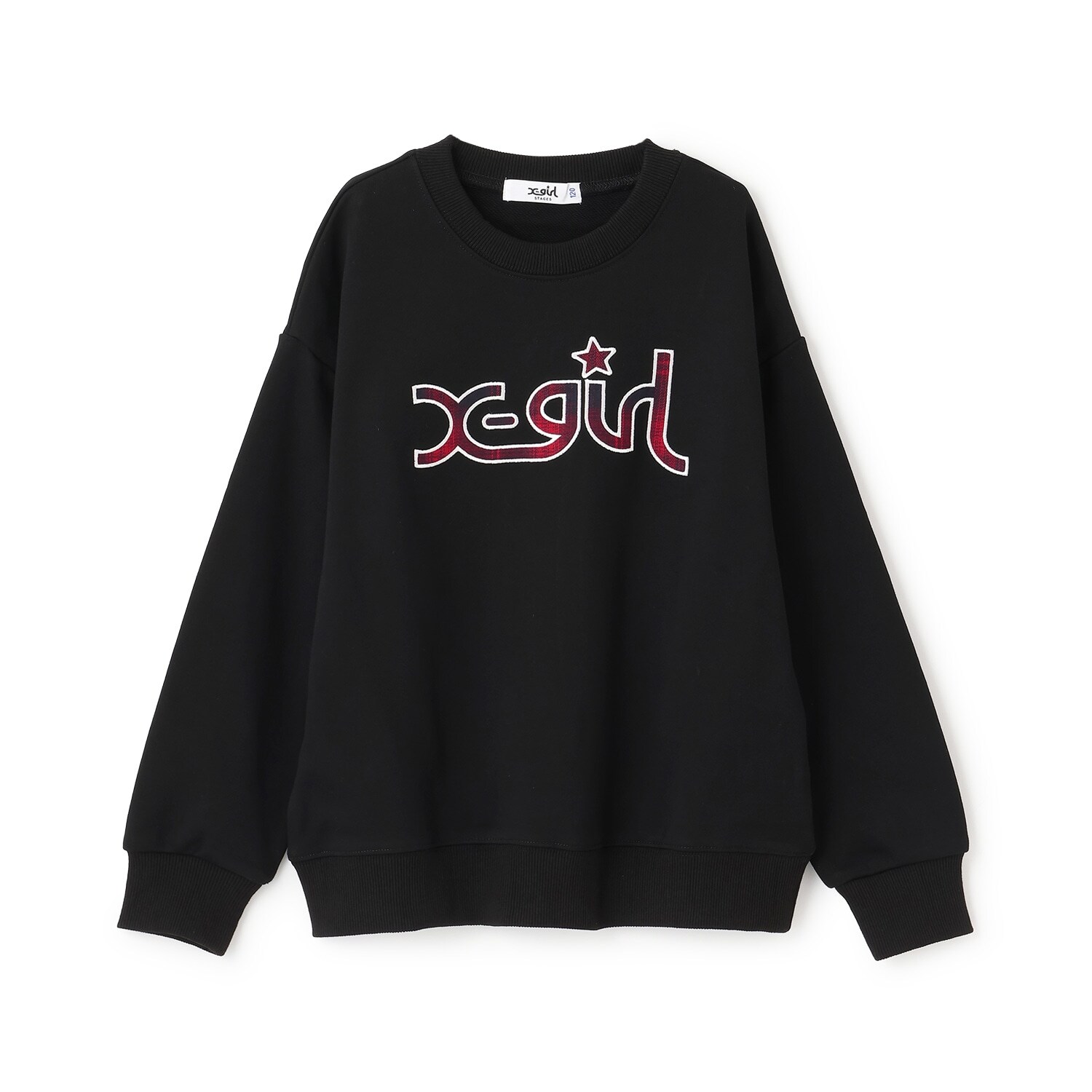 チェックパッチロゴトレーナー