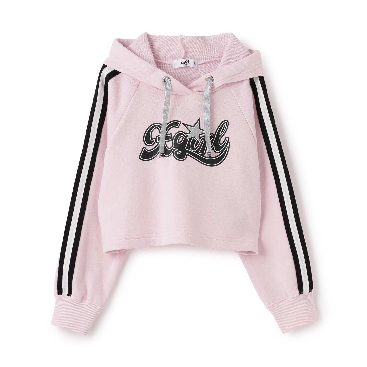 肩ラインロゴプリントパーカー