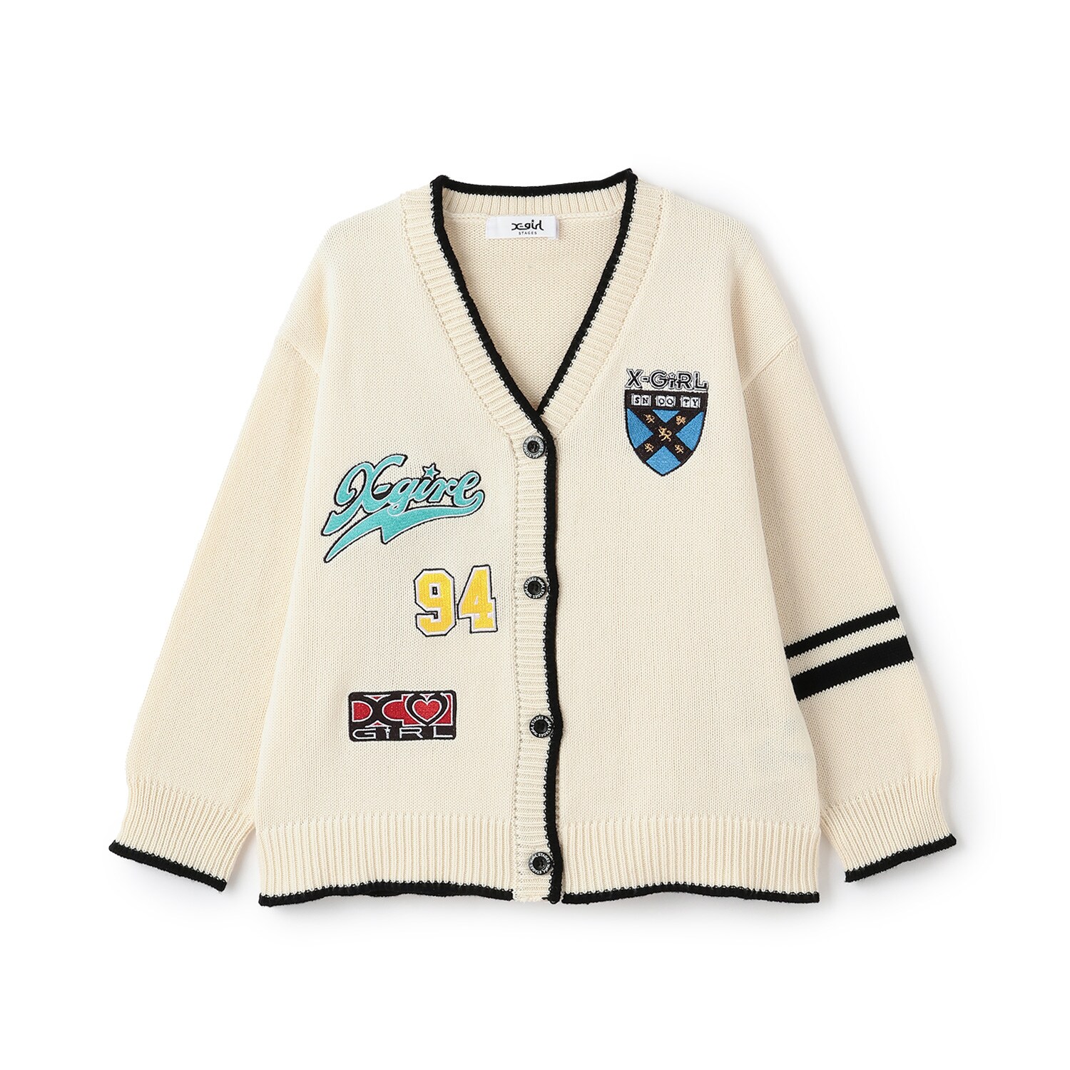 MIXロゴニットカーディガン