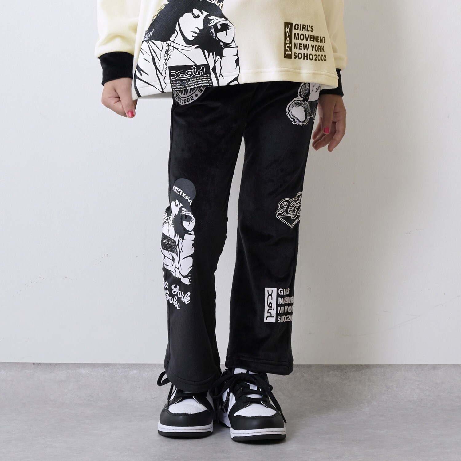 MIXモチーフ起毛フレアレギンス