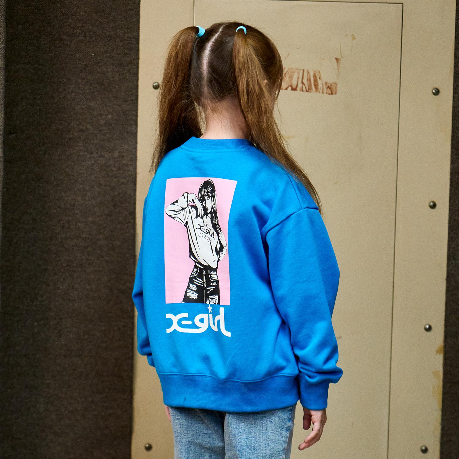 ガールイラストバックプリント トレーナー