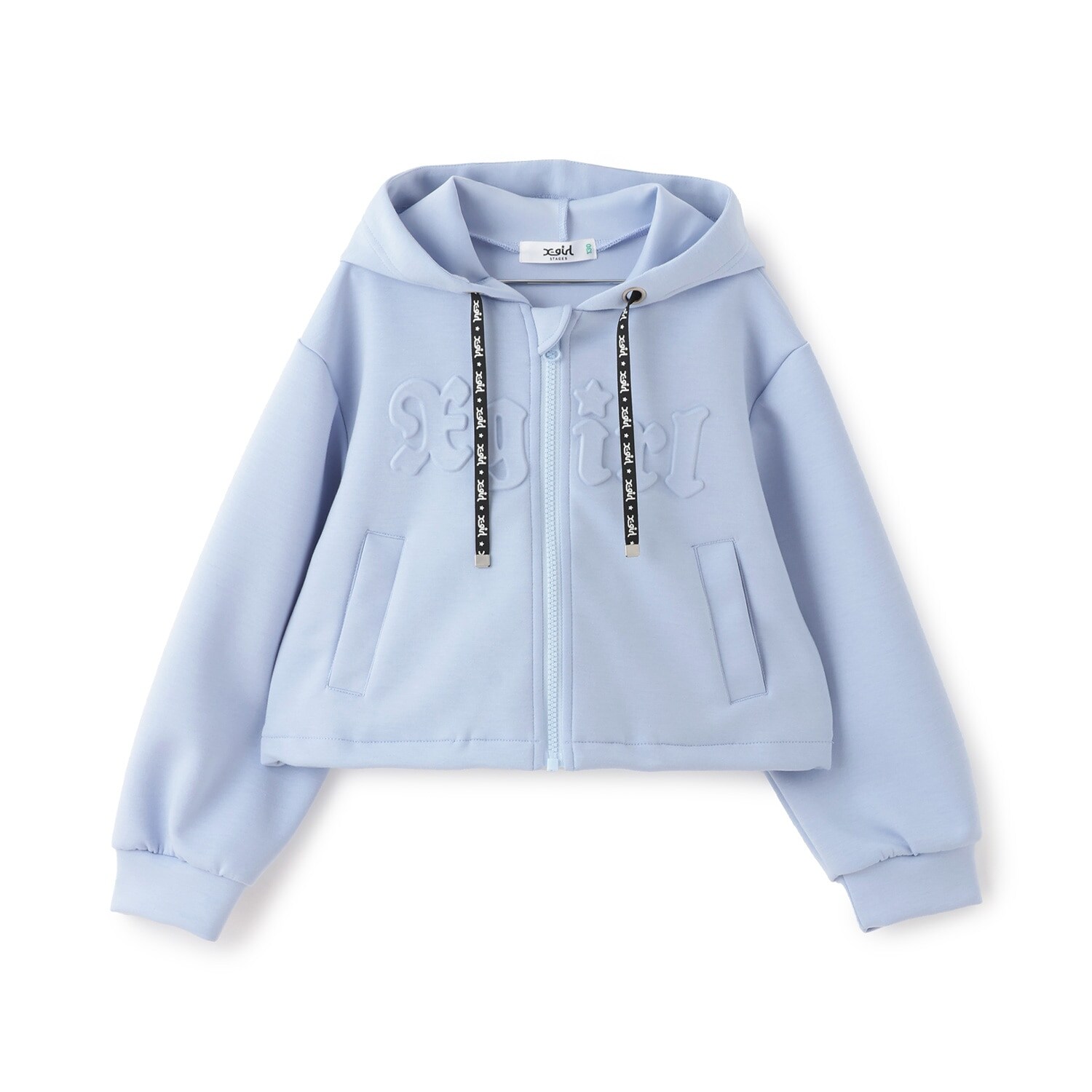 エンボスロゴダンボールショートジップパーカー