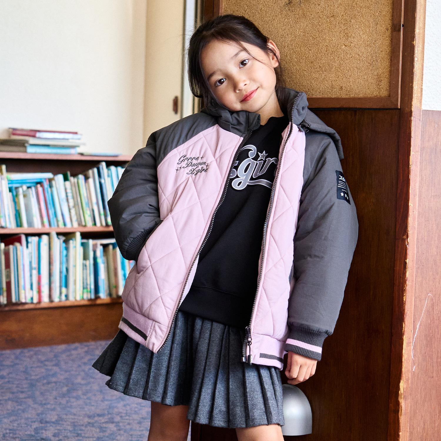 バックロゴキルティングブルゾン