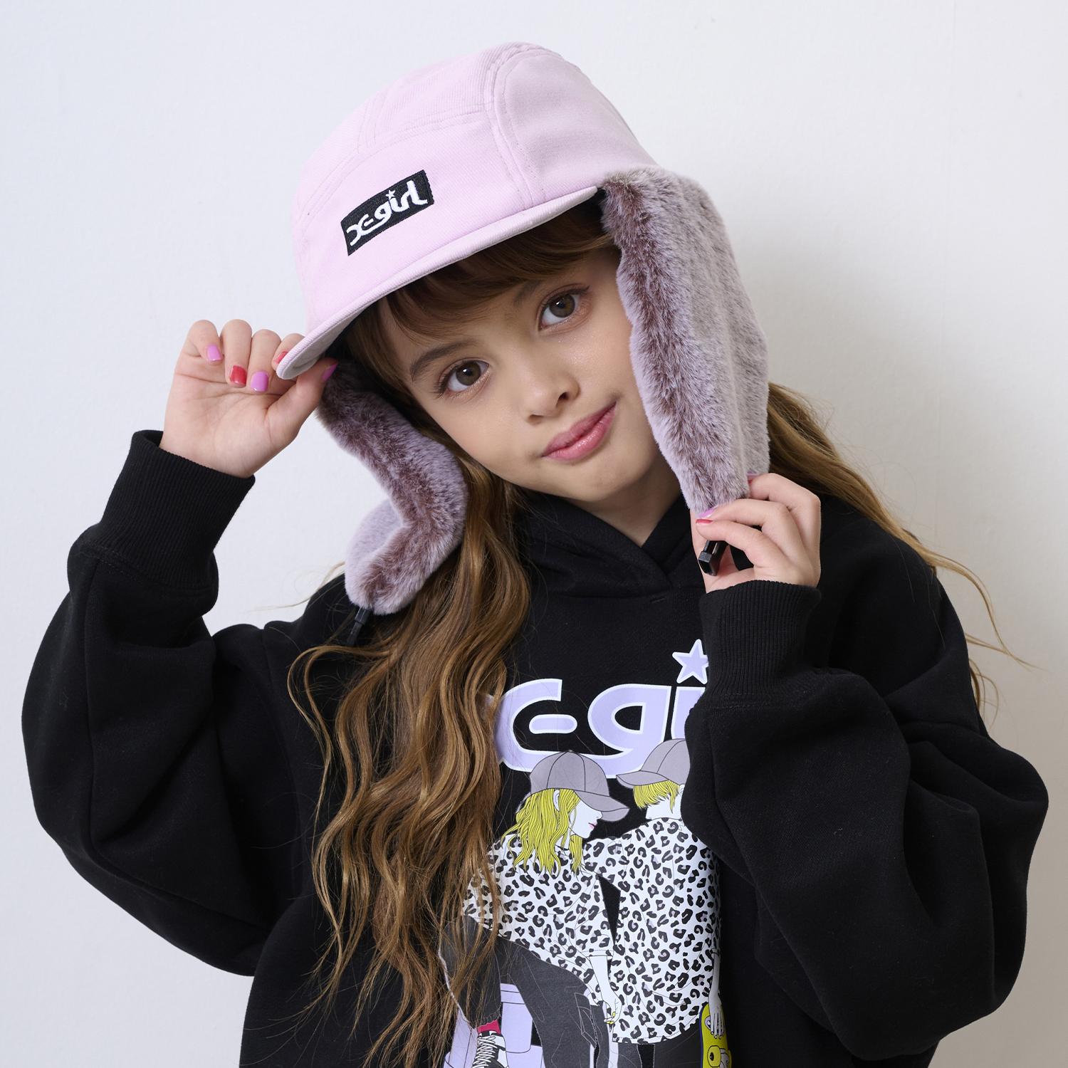 スウェード風フライトキャップ