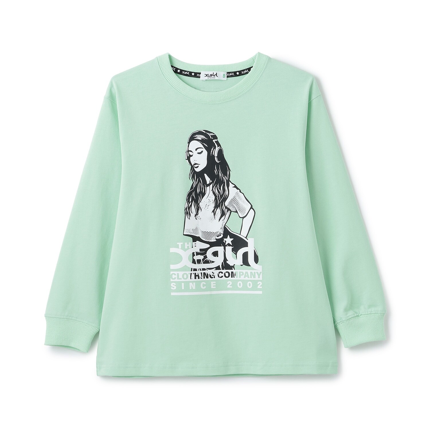 スケボーガールイラスト 長袖Tシャツ