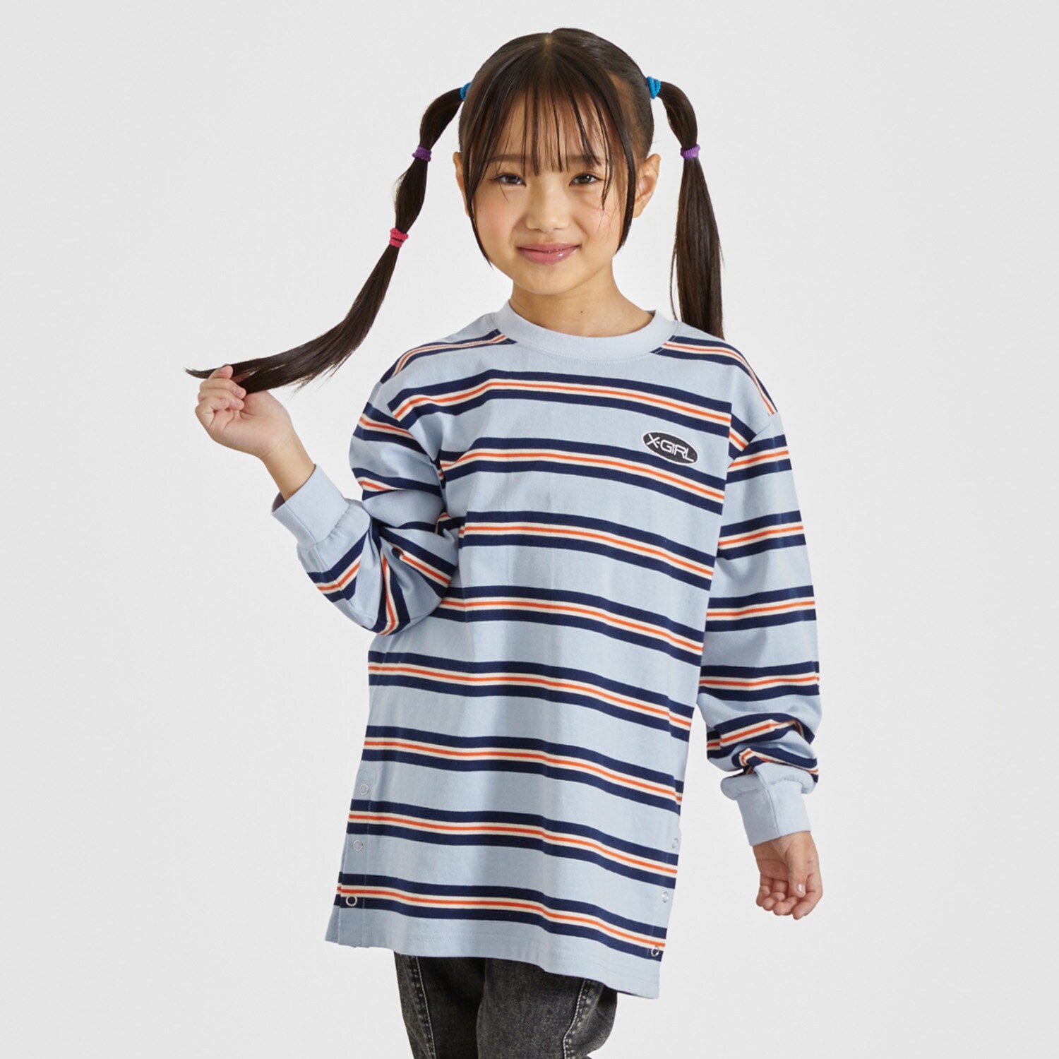 マルチボーダー長袖Tシャツ