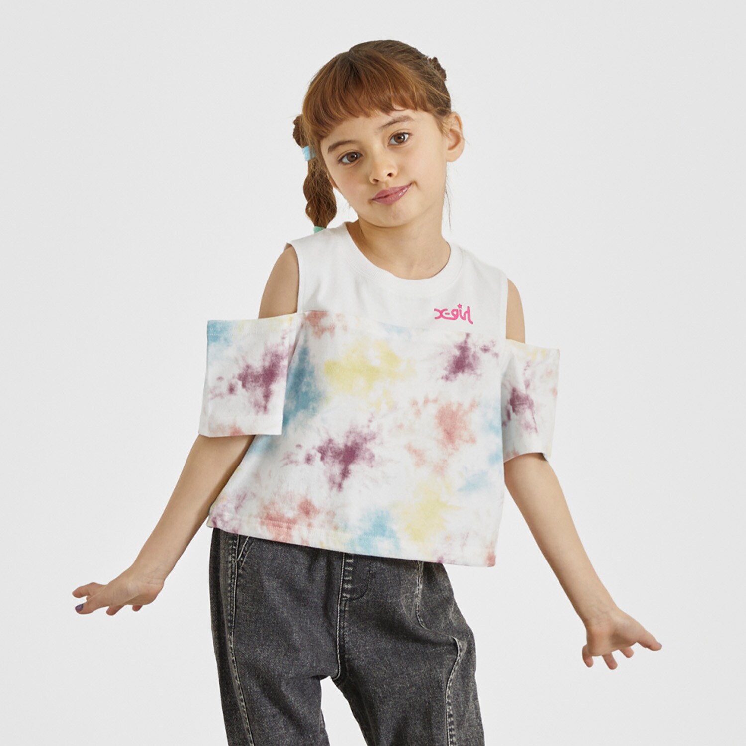 アソート総柄肩あき半袖Tシャツ