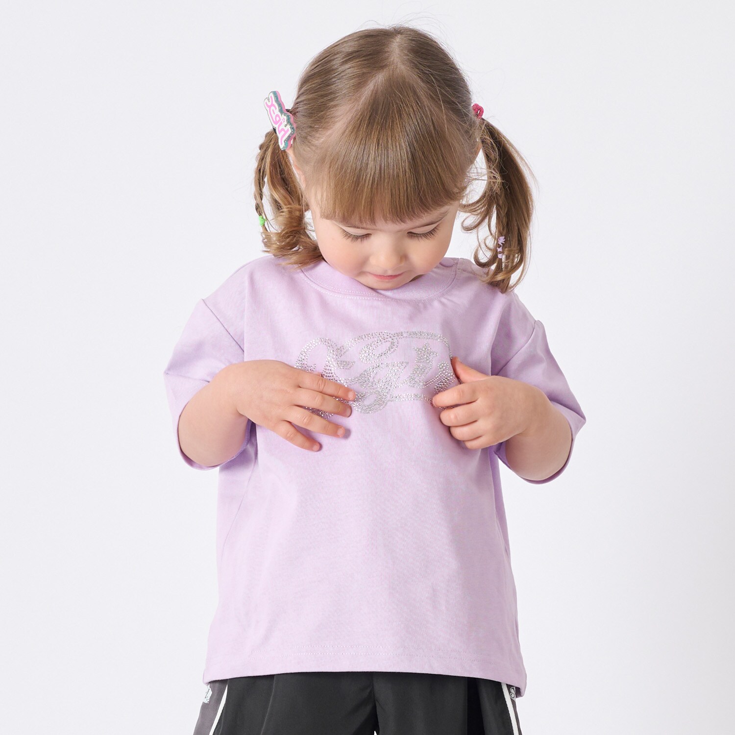 ラインストーンロゴ 半袖Tシャツ