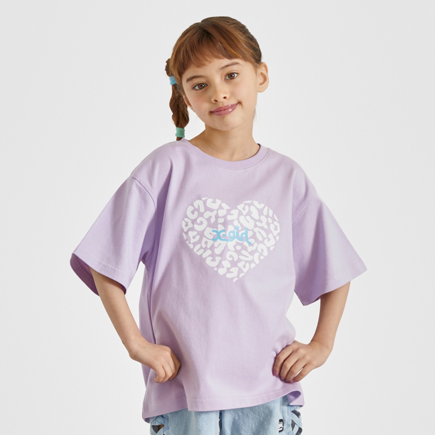 レオパードハートプリント 半袖Tシャツ