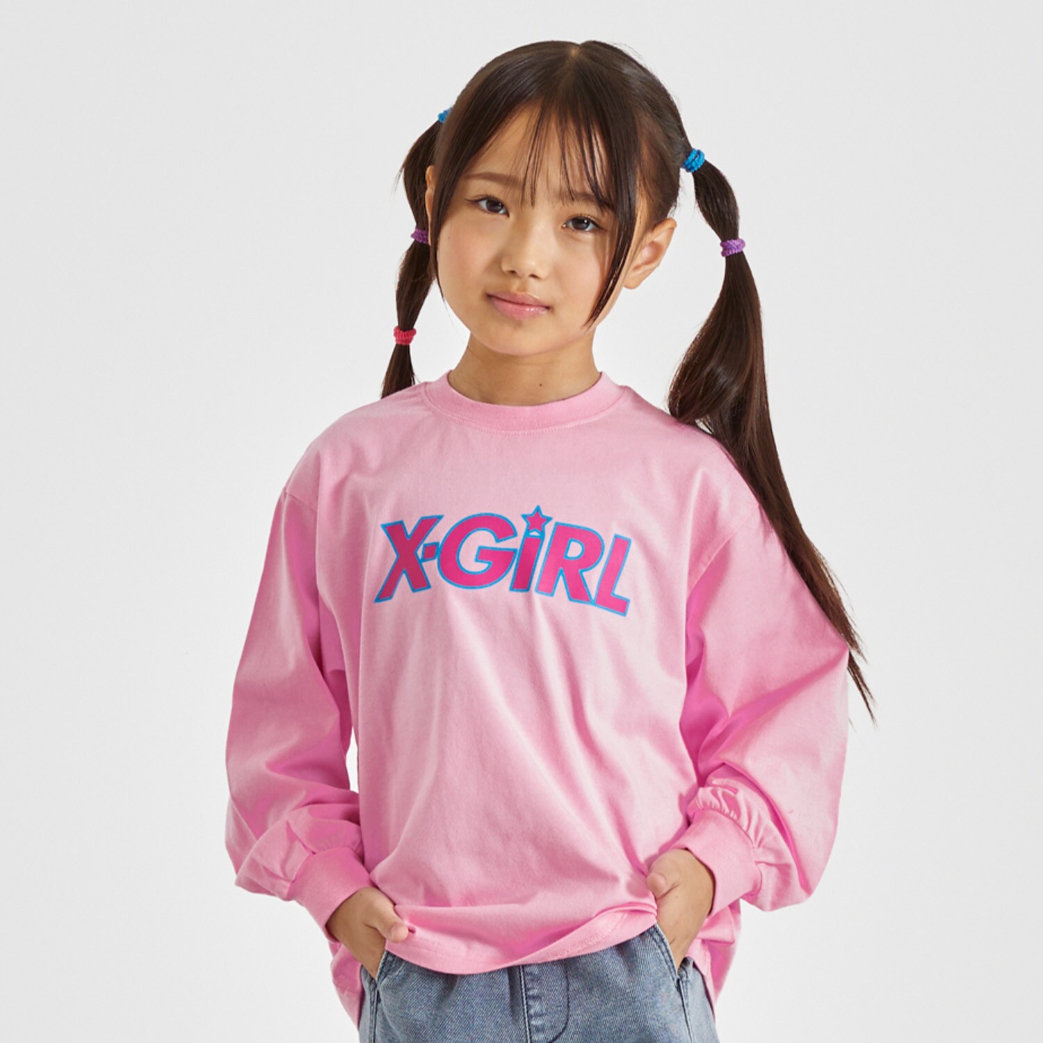 X-girlロゴ長袖Tシャツ