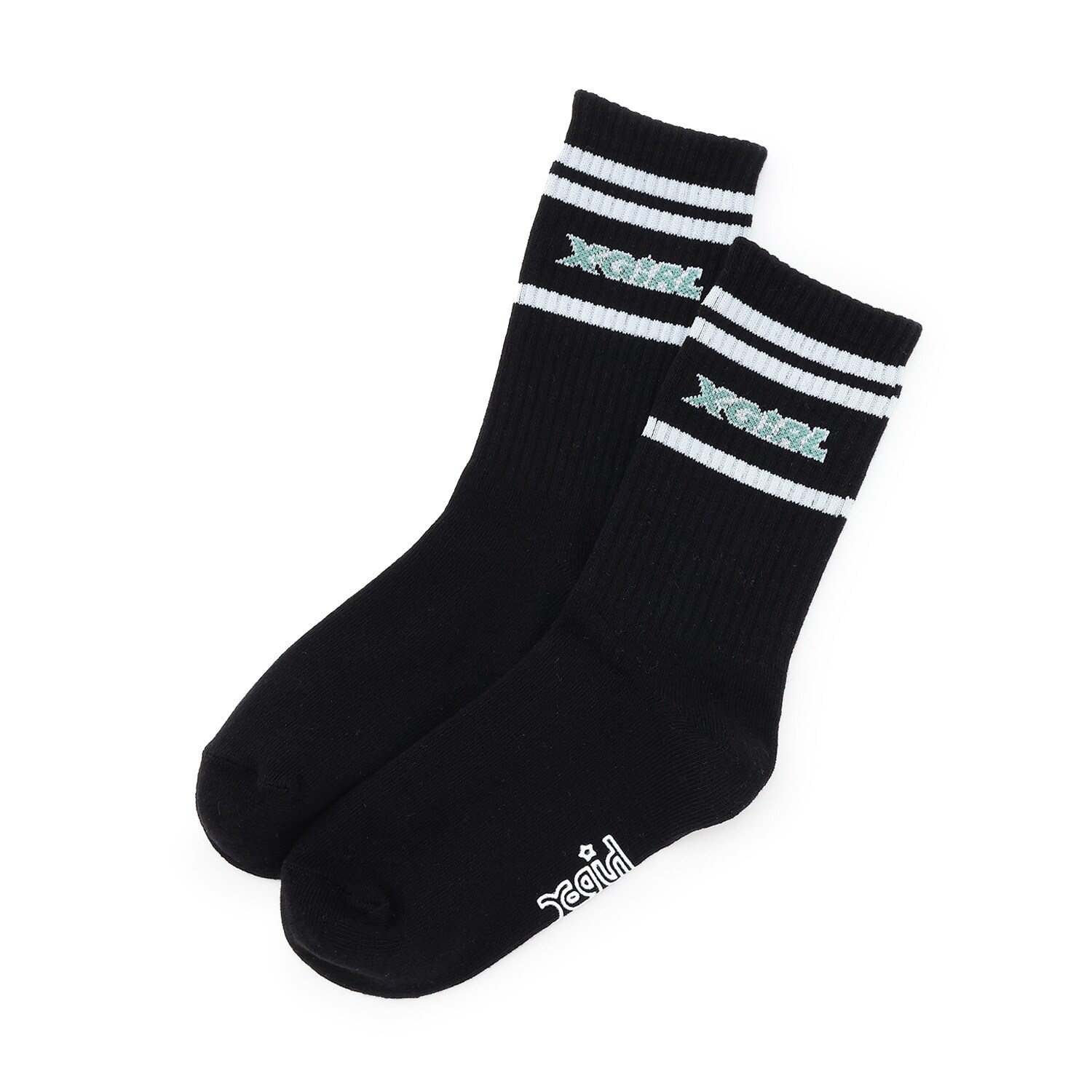 ロゴライン クルーリブソックス