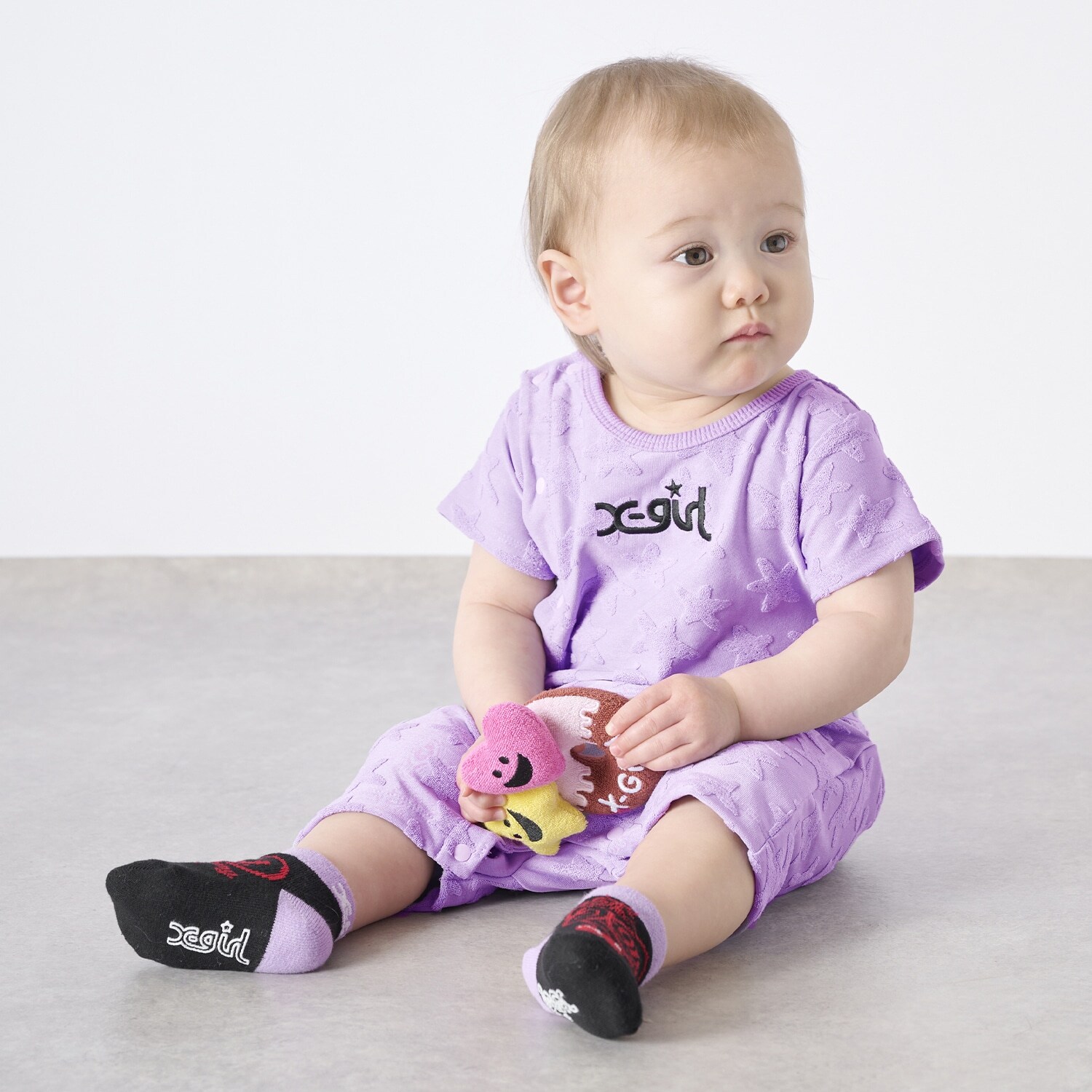 星柄パイルジャカード ショートオール