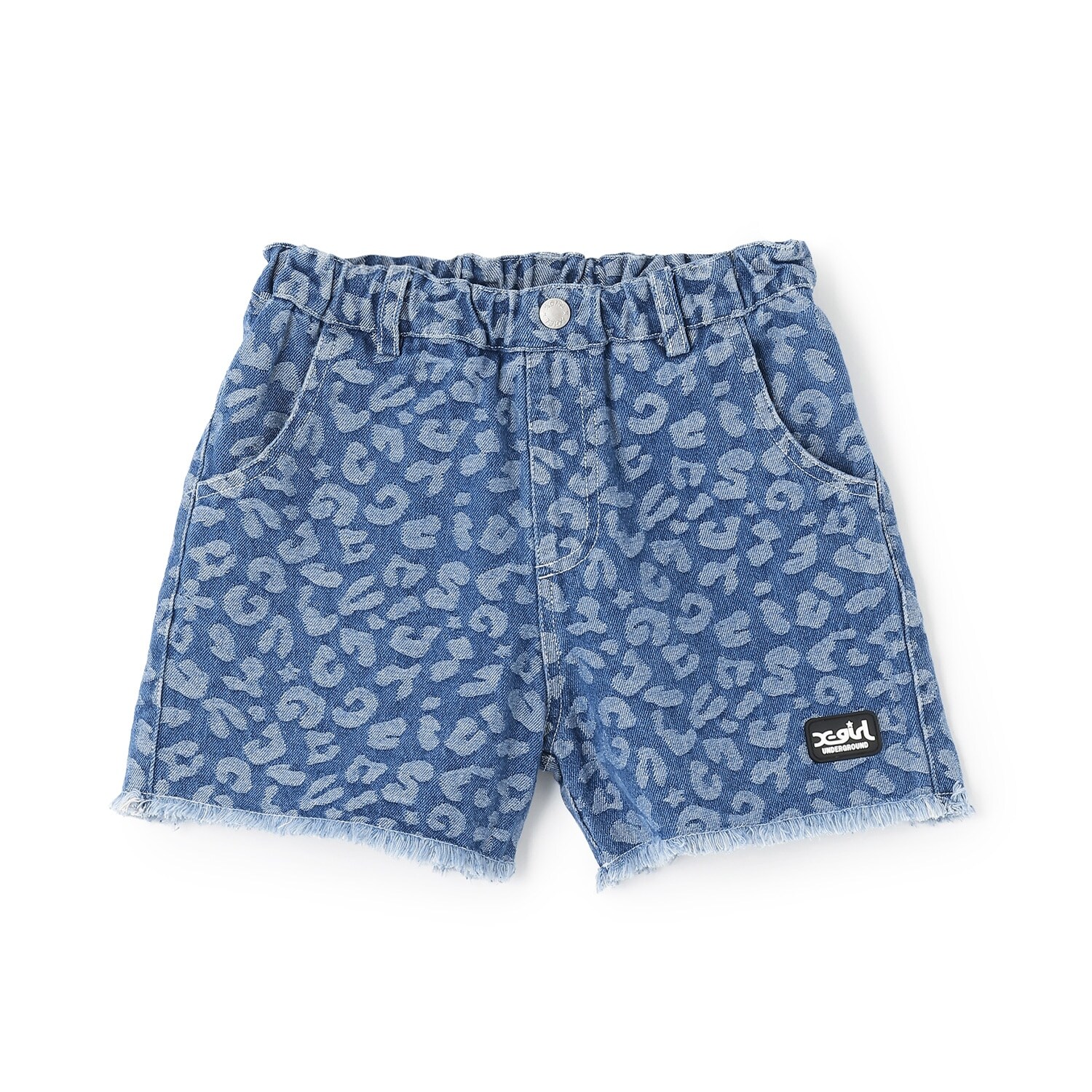 レオパードジャガード デニムショートパンツ