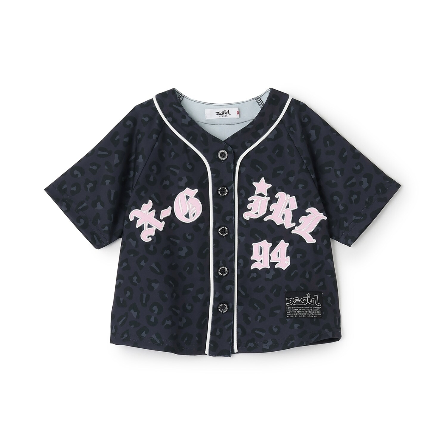 パッチロゴ刺しゅう ベースボール半袖シャツ