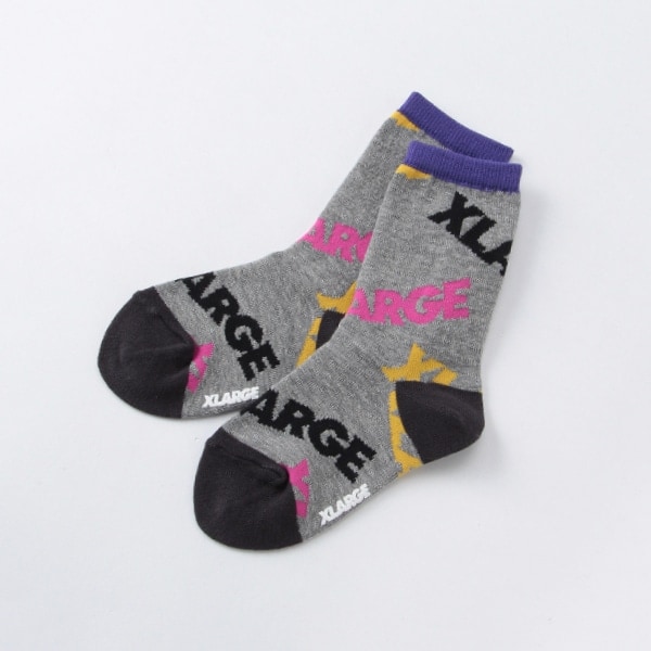 ロゴ総柄クルーソックス