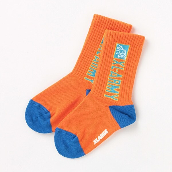 XL-ARMYロゴクルーソックス【日本製】