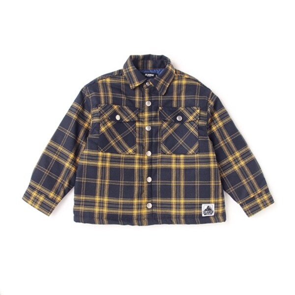 チェック中綿キルトシャツジャケット