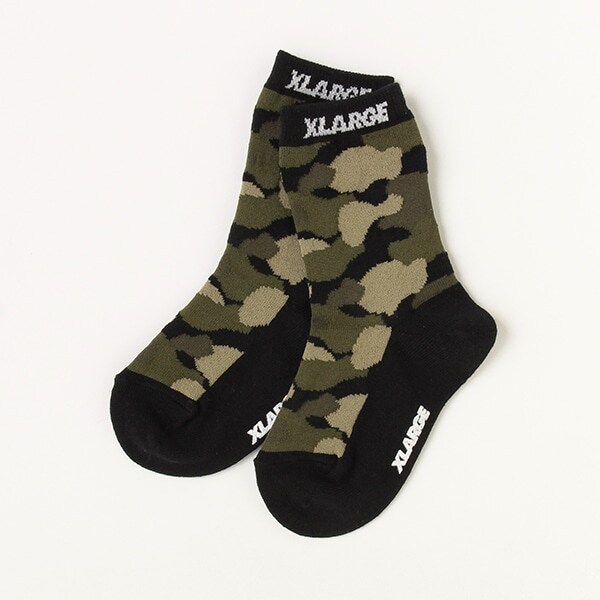 迷彩総柄クルーソックス【日本製】